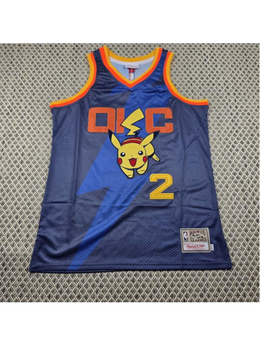 Shai Gilgeous-Alexander OKC Thunder Custom Pikachu Jersey M Mitchell & Ness